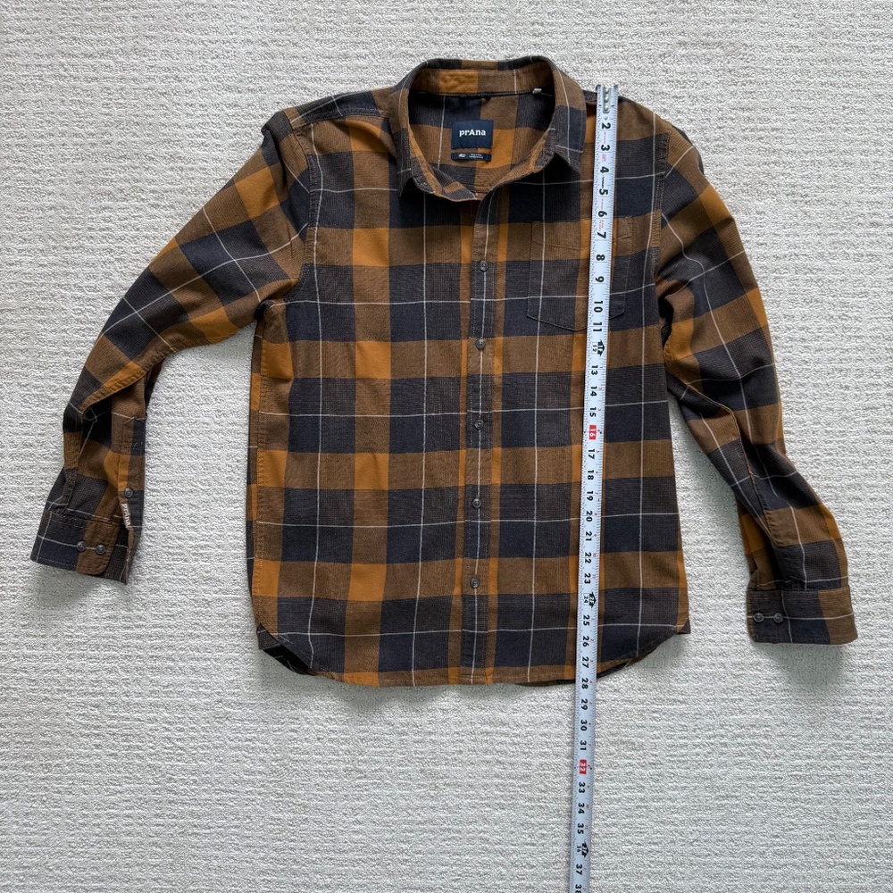PRANA | Men's Organic Cotton Gray Flannel Plaid Shirt Sz M - Picture 3 of 8